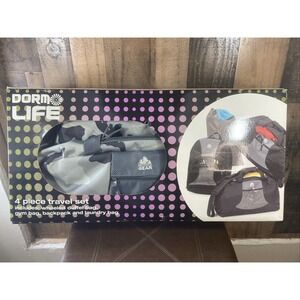 Dorm Life 4-Piece Travel Set Gray Camo Wheeled Duffel Backpack Gym Laundry Bag